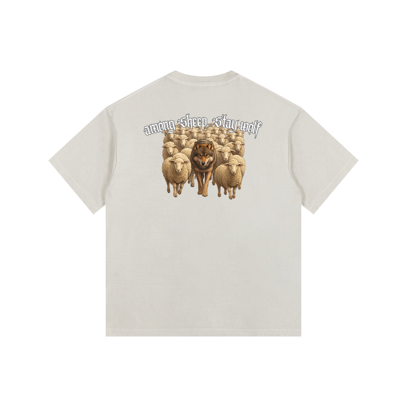 among sheep, stay wolf - Vintage Washed Oversized Cotton T-Shirt