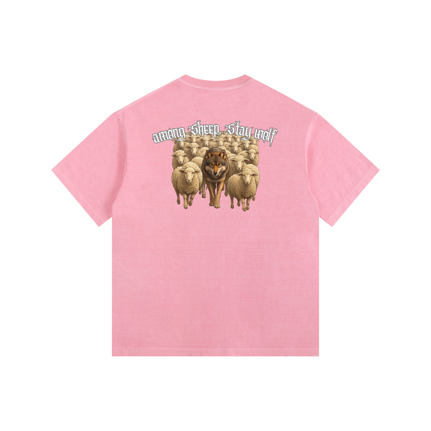 among sheep, stay wolf - Vintage Washed Oversized Cotton T-Shirt